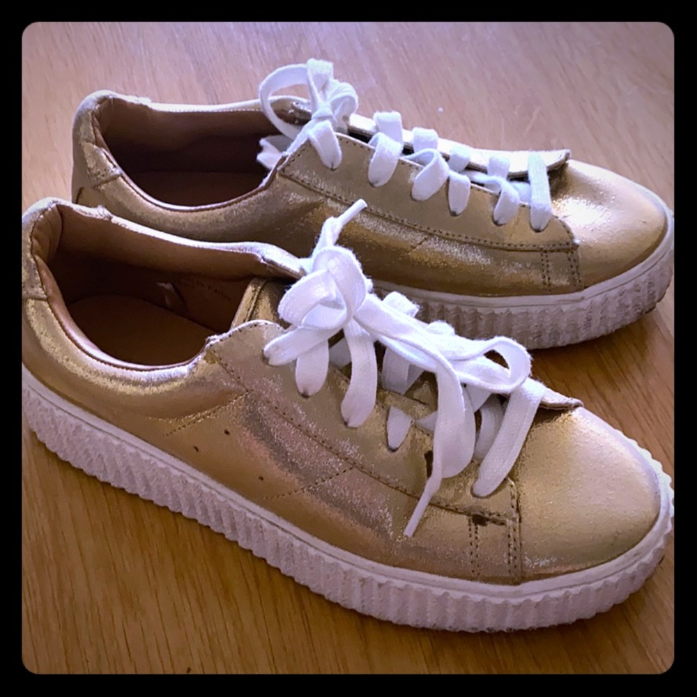 Express gold sneakers